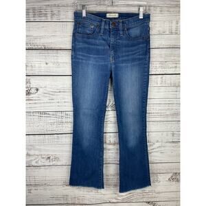 Madewell Cali Demi Boot Jeans size 27 27x26 Raw Hem